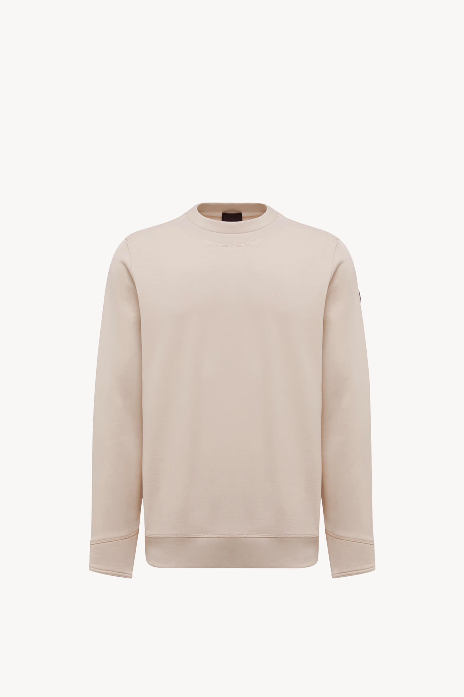 Logo Patch Cotton Sweatshirt Men Light Beige Moncler 2